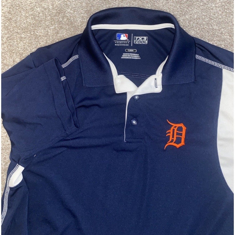 Detroit Tigers Jersey Polo Mens Medium MLB Performance Baseball Team Active